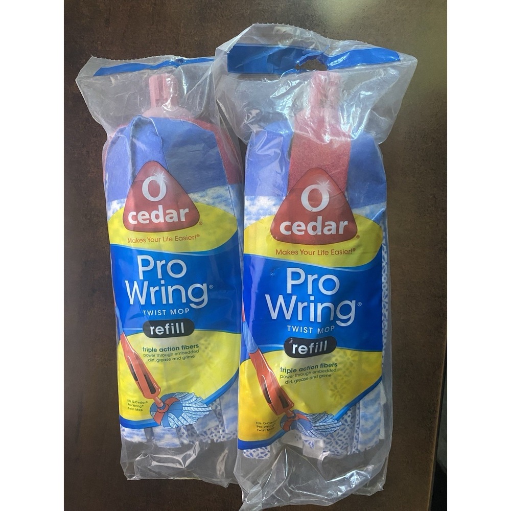 O Cedar Pro Wring Twist Mop Refill Head Triple Action Fibers LOT OF TWO (2)